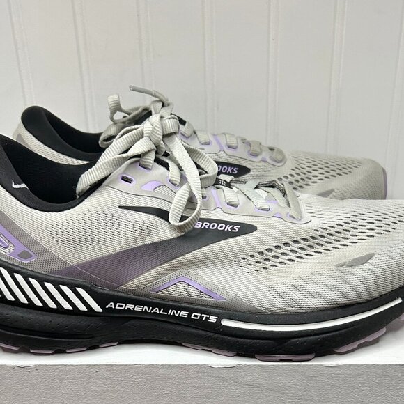 Brooks Womens Adrenaline GTS 23 Gray Running Shoes Sneakers Sz 9 2E - Picture 3 of 6